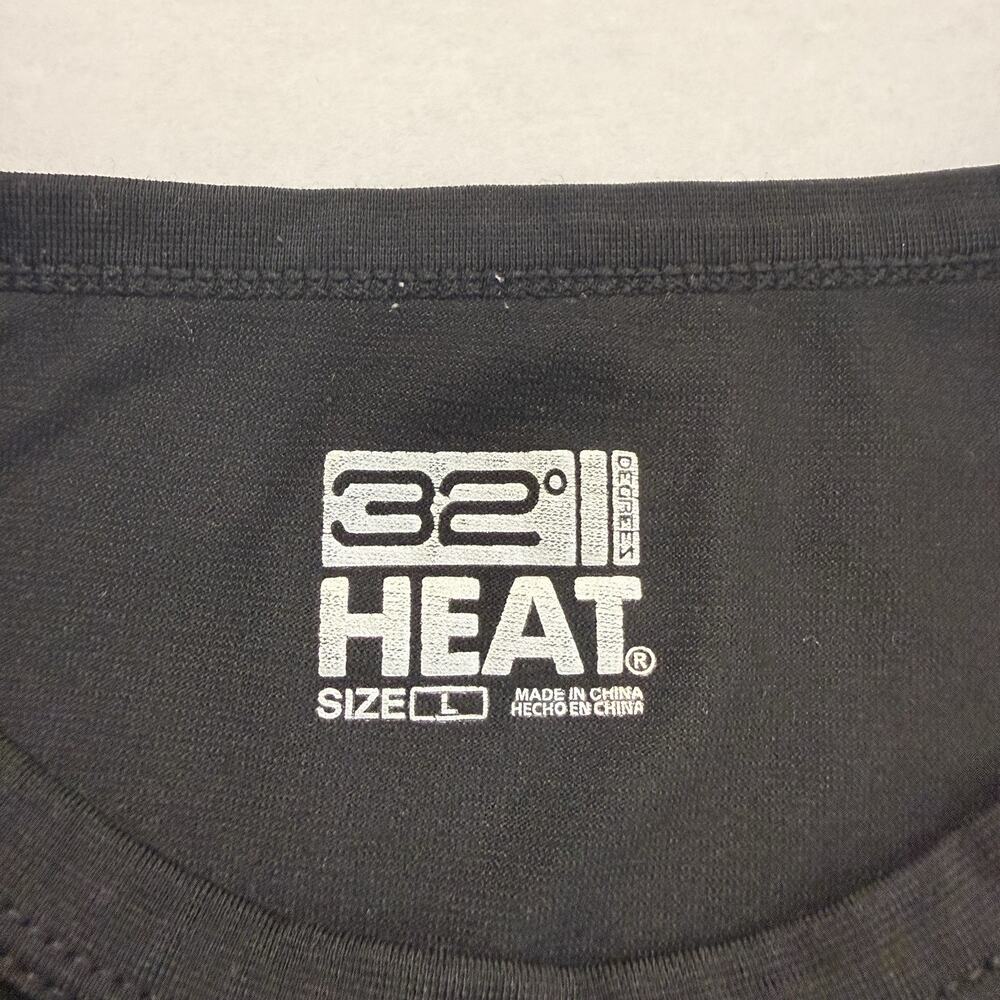 32 Degrees Heat Men's L Black Solid Crew Neck Long Sleeve T-Shirt Regular - Picture 2 of 6
